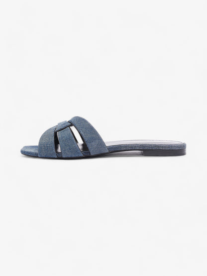 Saint Laurent Nu Pieds Denim Sandals  Blue  Denim EU 37.5 UK 4.5