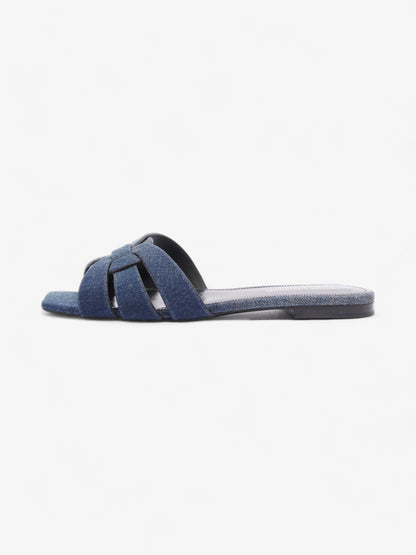 Saint Laurent Nu Pieds Denim Sandals  Blue  Denim EU 37.5 UK 4.5
