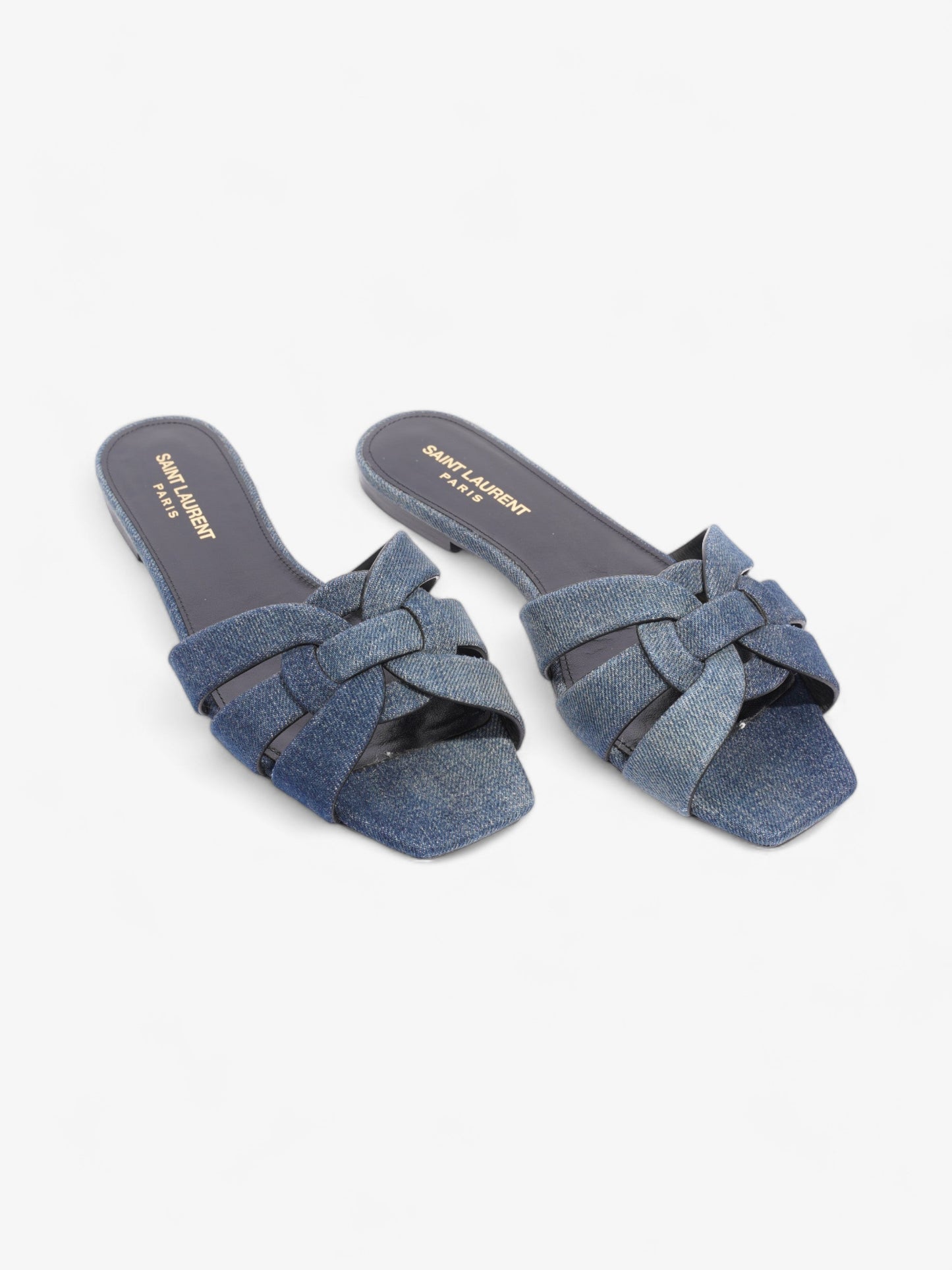 Saint Laurent Nu Pieds Denim Sandals  Blue  Denim EU 37.5 UK 4.5