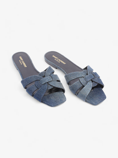Saint Laurent Nu Pieds Denim Sandals  Blue  Denim EU 37.5 UK 4.5