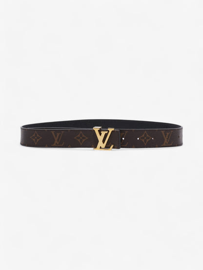 Louis Vuitton LV logo 30MM reversible belt Monogram / Black / Gold Canvas 75cm / 30"