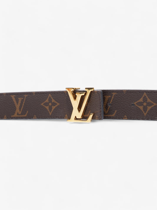 Louis Vuitton LV logo 30MM reversible belt Monogram / Black / Gold Canvas 75cm / 30"