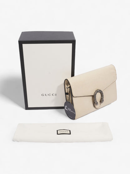 Gucci Dionysus Chain Wallet White Leather