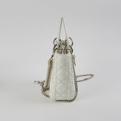 Christian Dior Lady Dior Mini Lambskin White