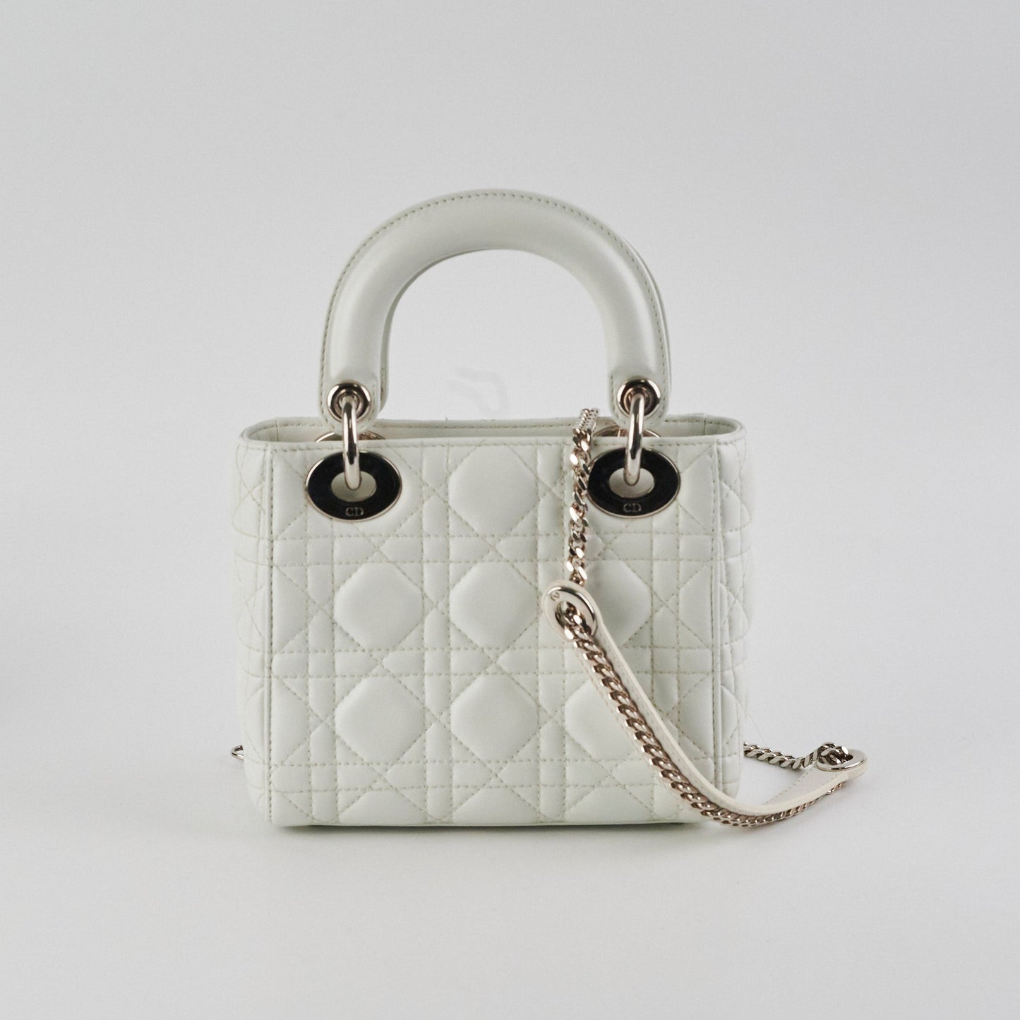 Christian Dior Lady Dior Mini Lambskin White