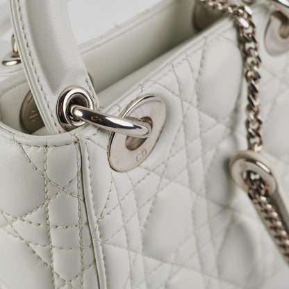 Christian Dior Lady Dior Mini Lambskin White