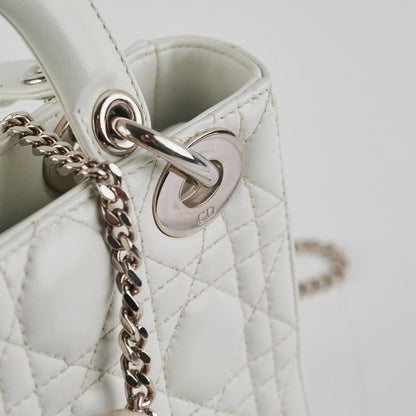 Christian Dior Lady Dior Mini Lambskin White