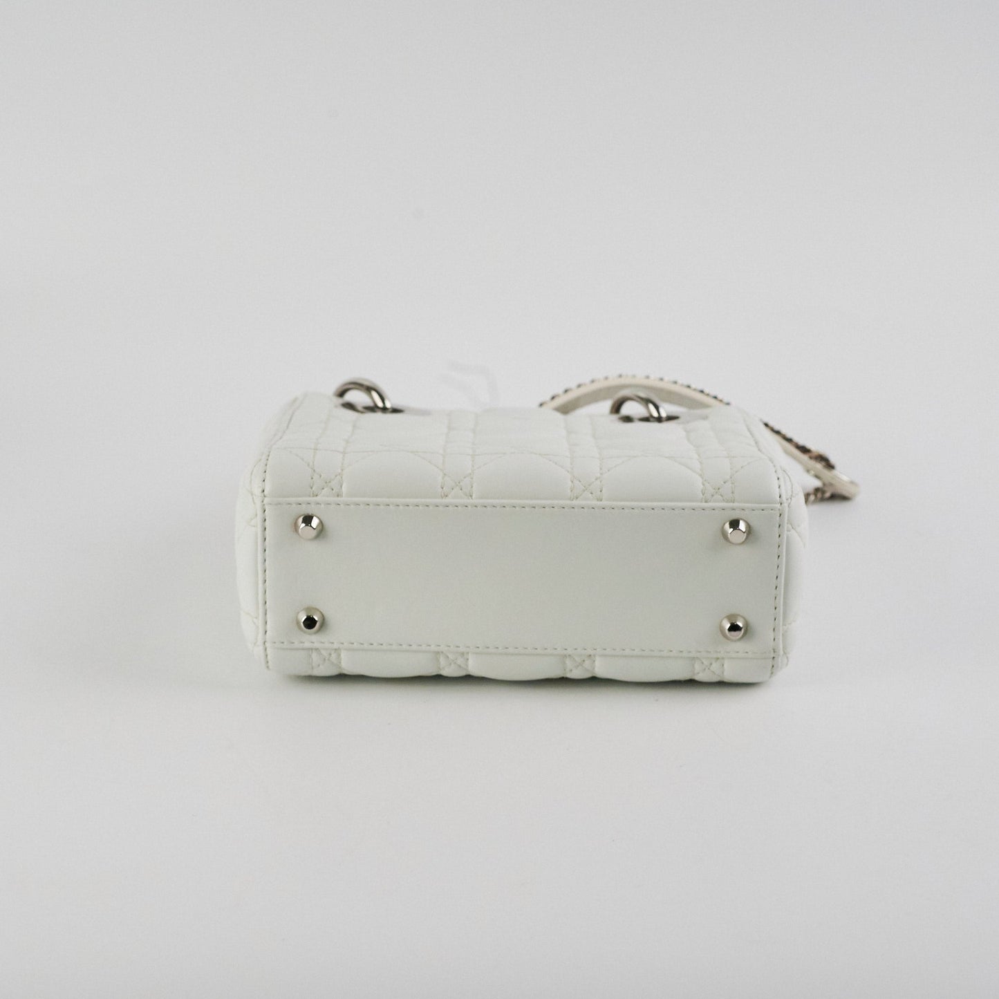 Christian Dior Lady Dior Mini Lambskin White