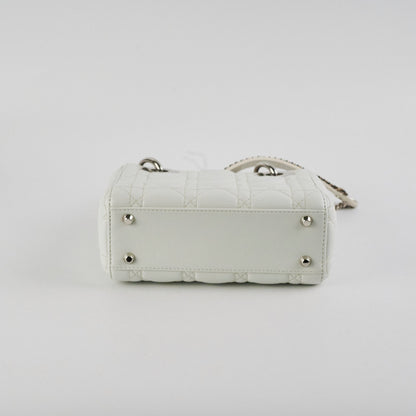 Christian Dior Lady Dior Mini Lambskin White