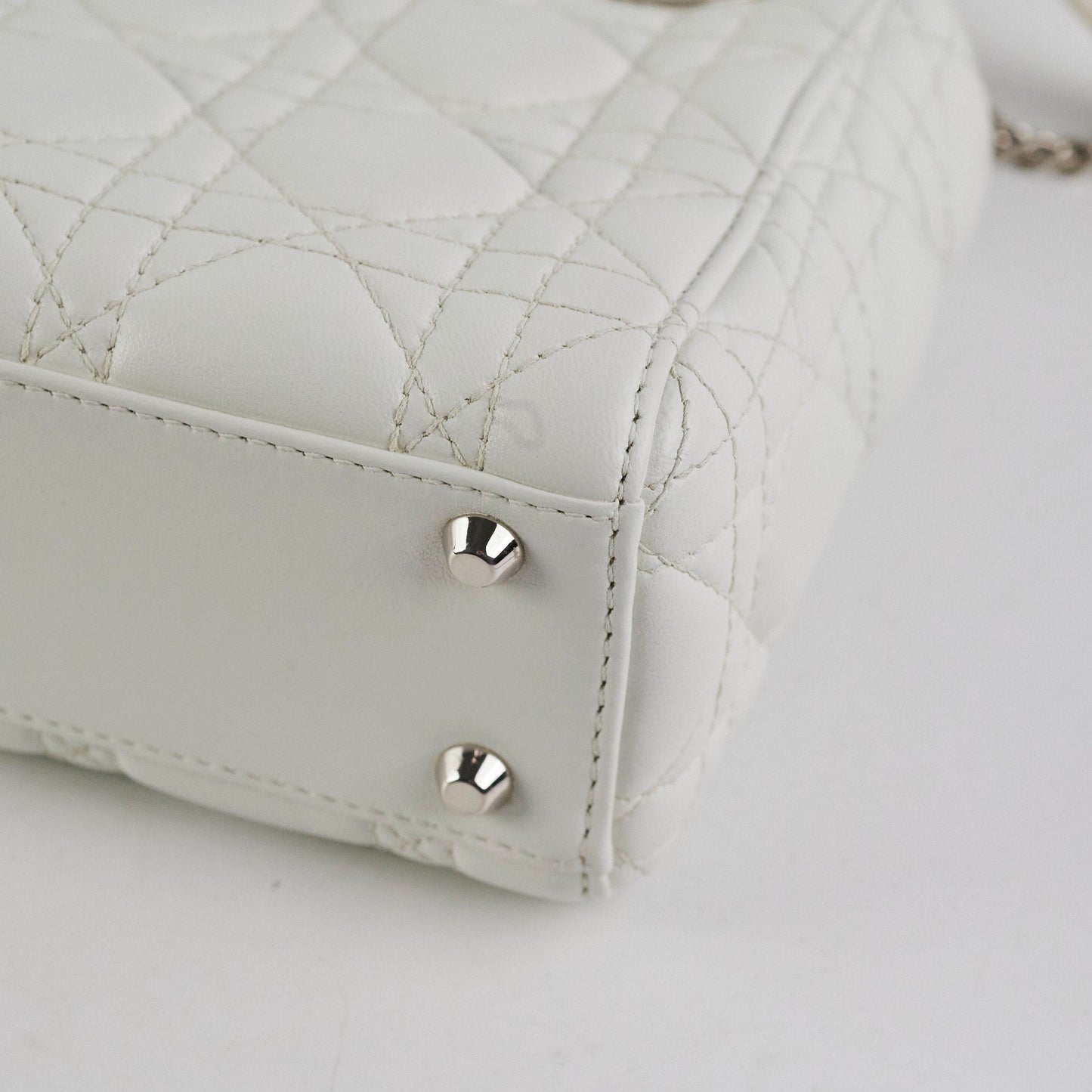 Christian Dior Lady Dior Mini Lambskin White
