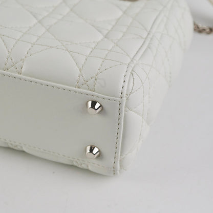 Christian Dior Lady Dior Mini Lambskin White