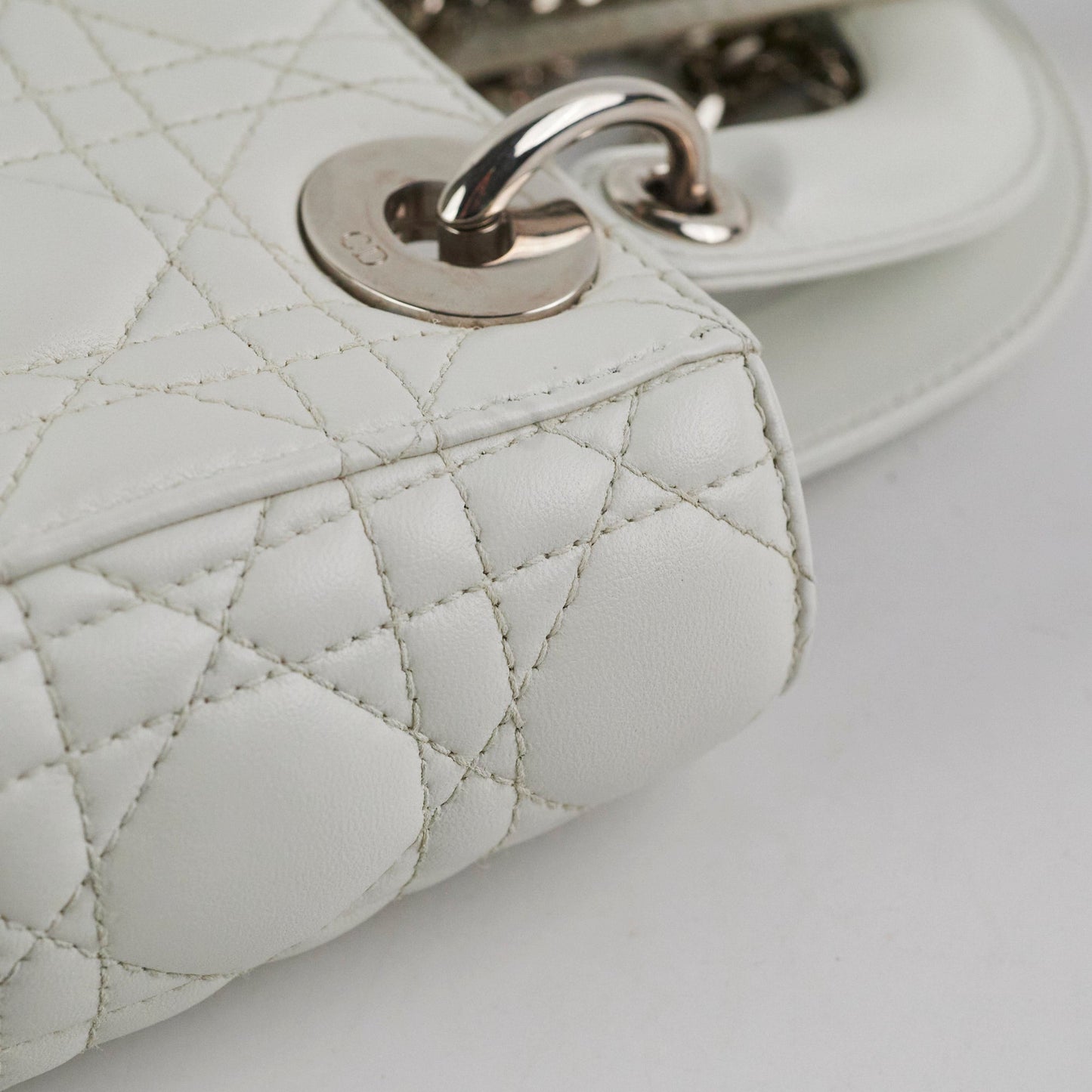 Christian Dior Lady Dior Mini Lambskin White