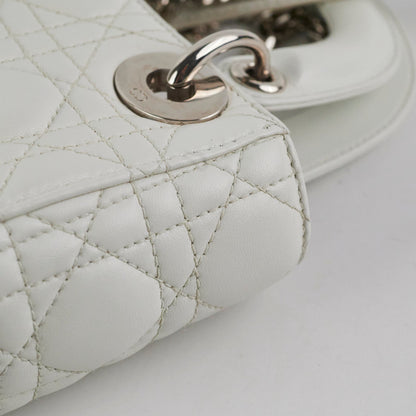 Christian Dior Lady Dior Mini Lambskin White