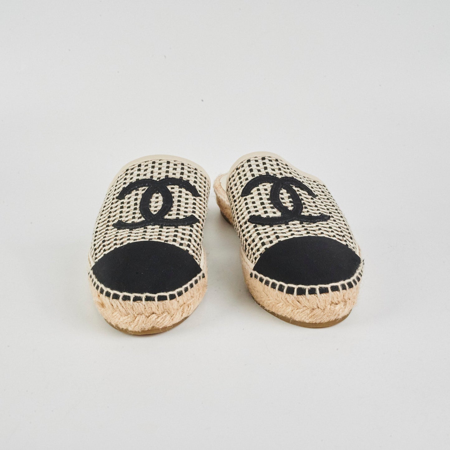 Chanel CC Espadrille Flap Shoes Size 37