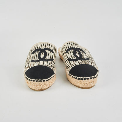 Chanel CC Espadrille Flap Shoes Size 37