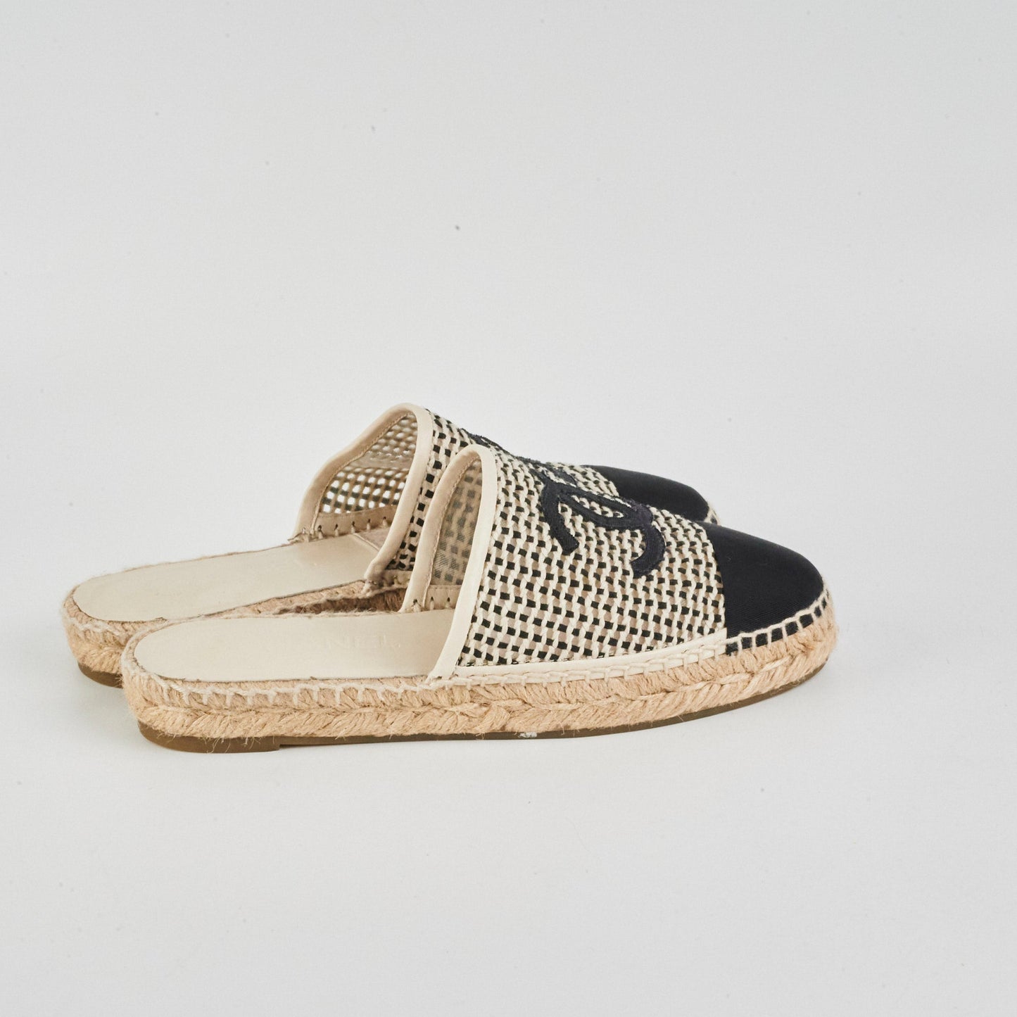 Chanel CC Espadrille Flap Shoes Size 37