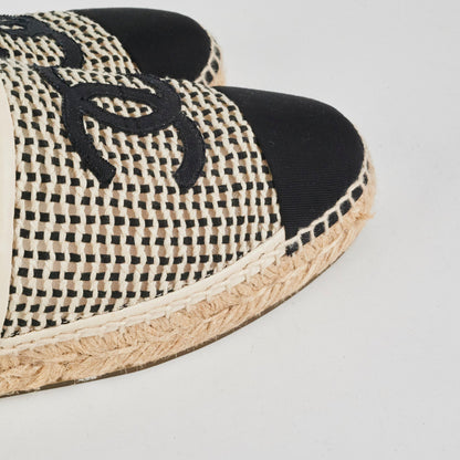 Chanel CC Espadrille Flap Shoes Size 37