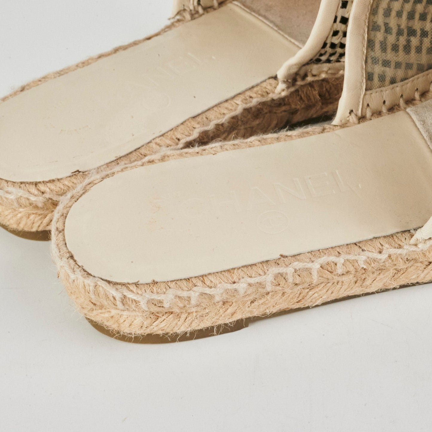 Chanel CC Espadrille Flap Shoes Size 37