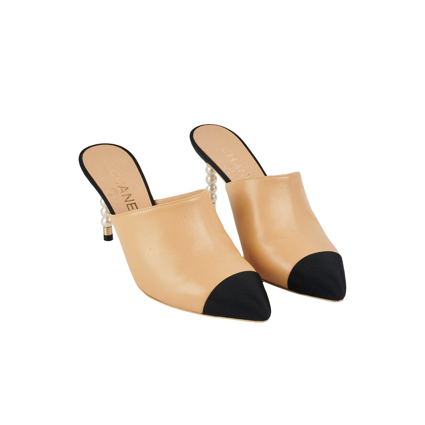 Chanel Beige Pearls High Heels Size 37