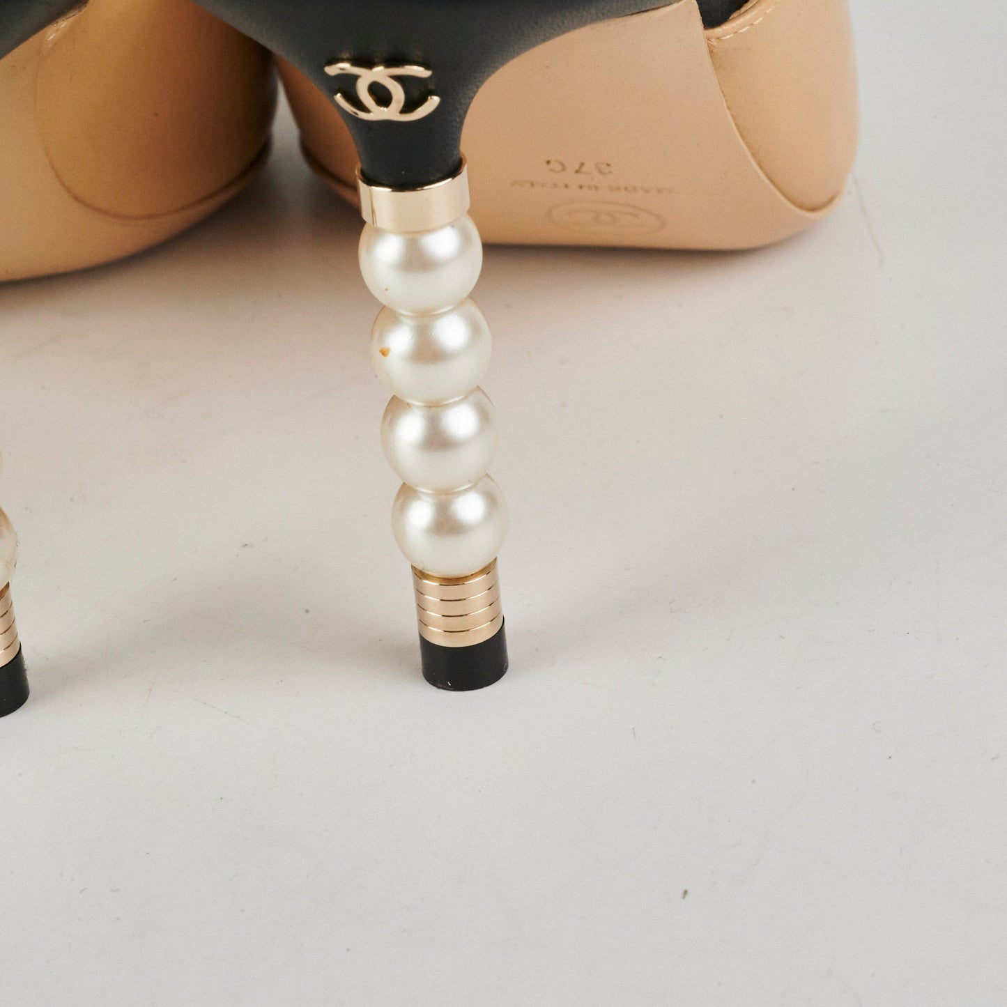 Chanel Beige Pearls High Heels Size 37