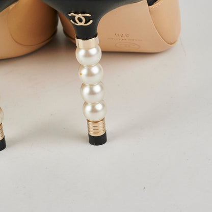 Chanel Beige Pearls High Heels Size 37