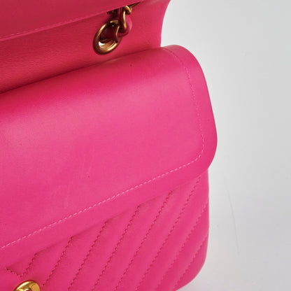Chanel Medium Classic Flap Chevron Lambskin Pink