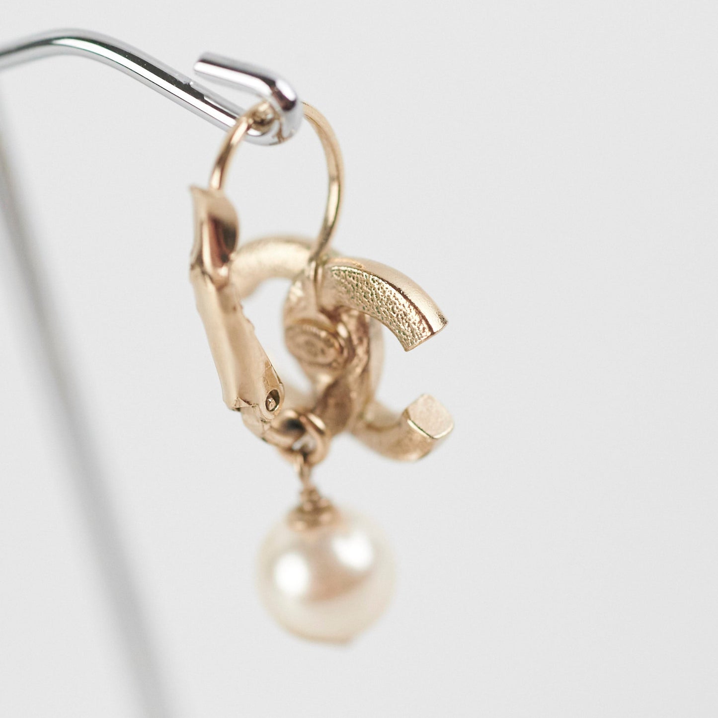 Chanel Drop CC Logo Pearl Earrings