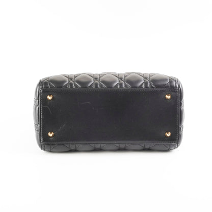 Christian Dior Medium Lady Dior Lambskin Black