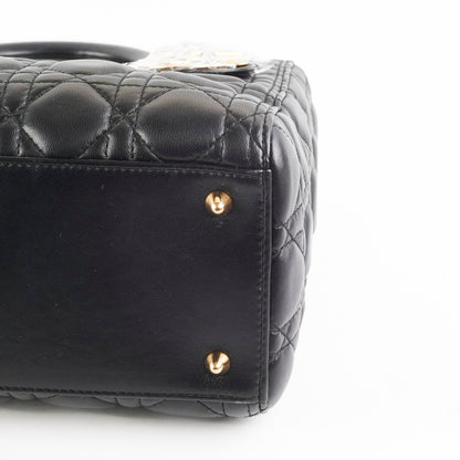 Christian Dior Medium Lady Dior Lambskin Black