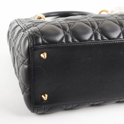 Christian Dior Medium Lady Dior Lambskin Black