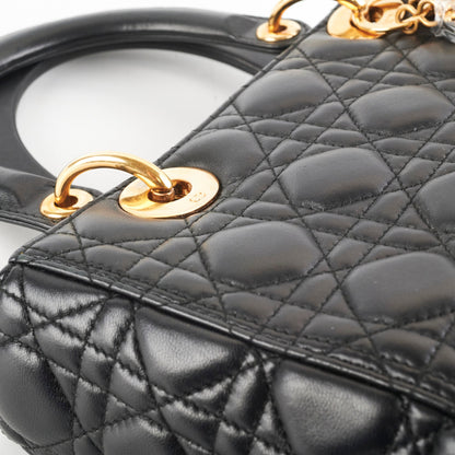 Christian Dior Medium Lady Dior Lambskin Black