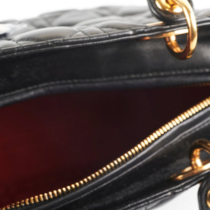 Christian Dior Medium Lady Dior Lambskin Black