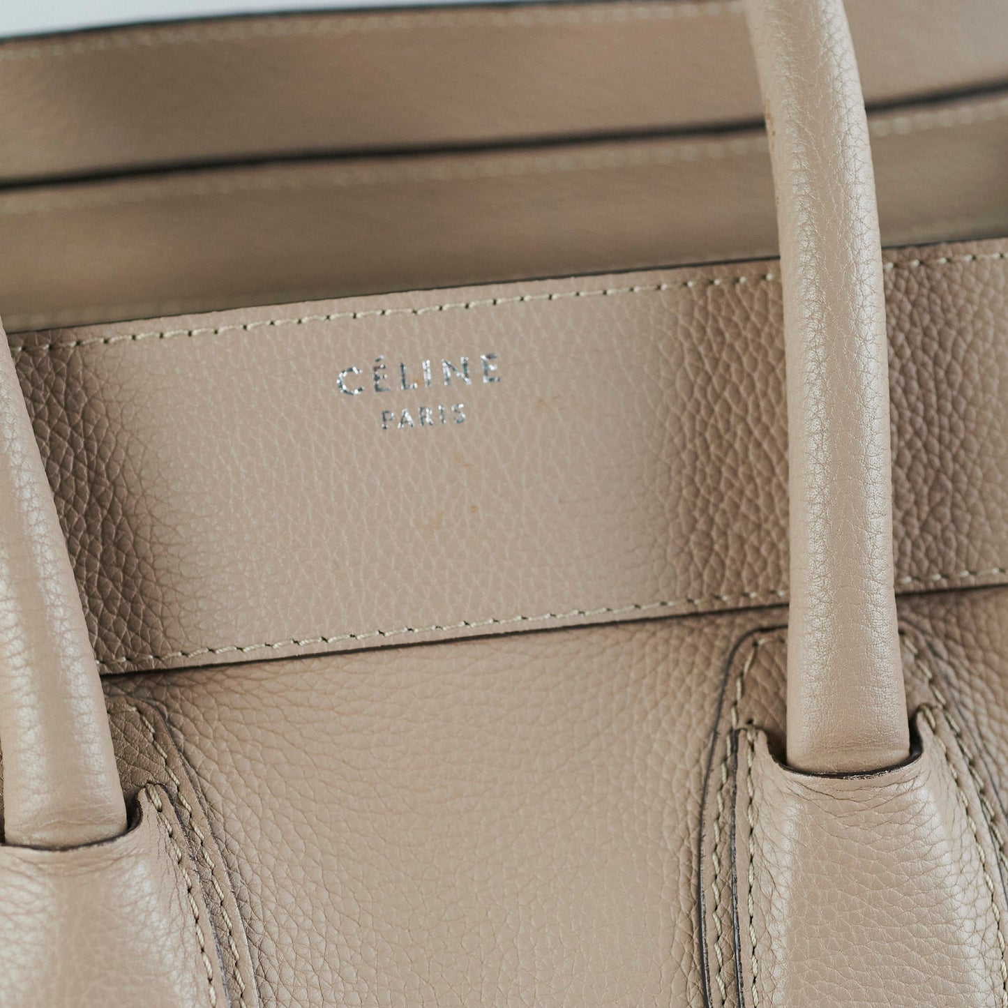 Celine Micro Luggage Tote Beige