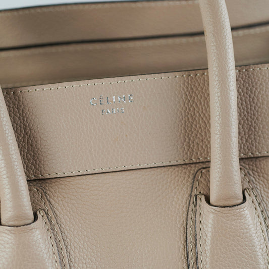 Celine Micro Luggage Tote Beige