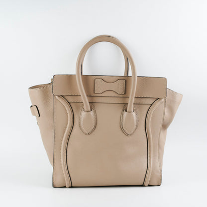 Celine Micro Luggage Tote Beige