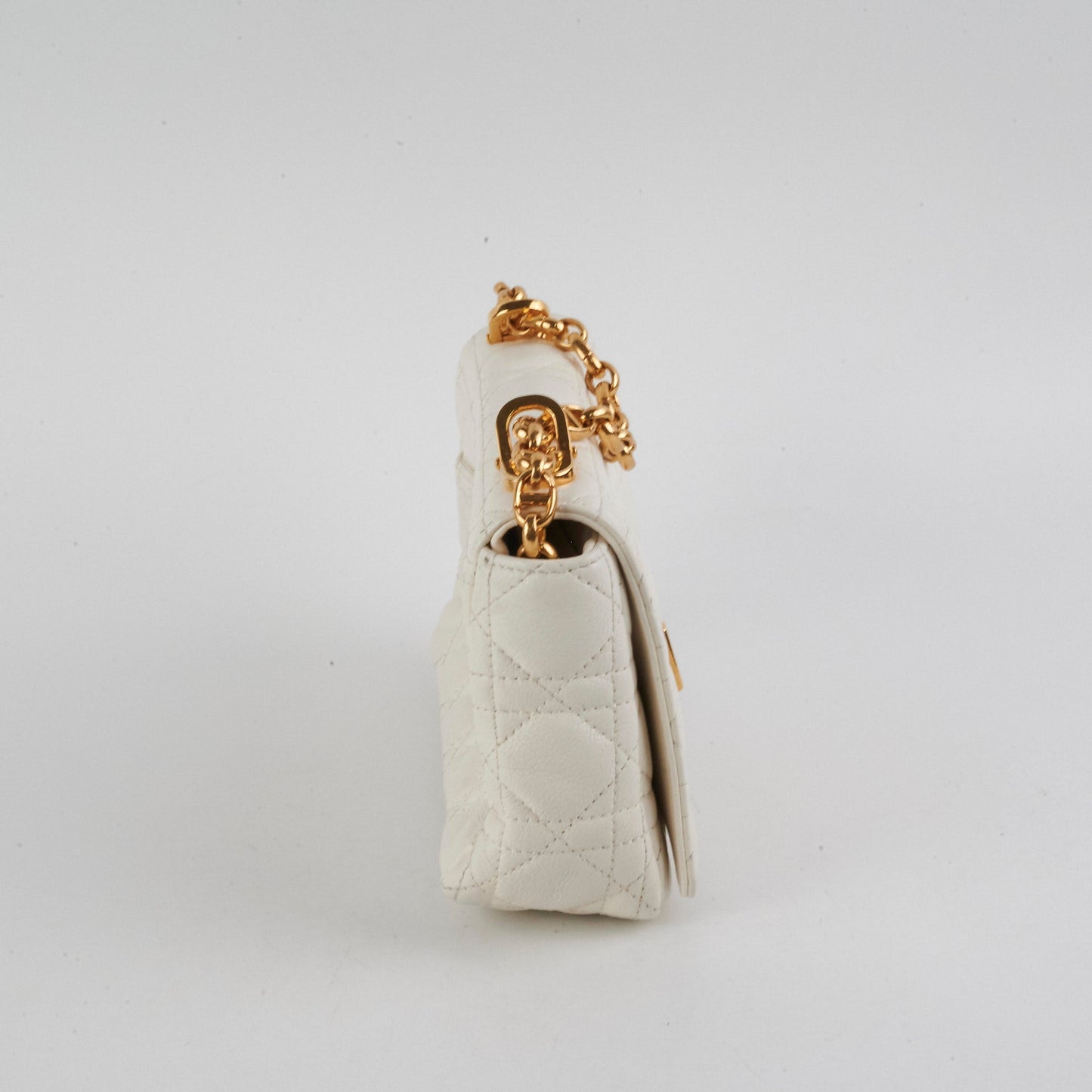 Christian Dior Small Caro Ivory Shoulder Bag