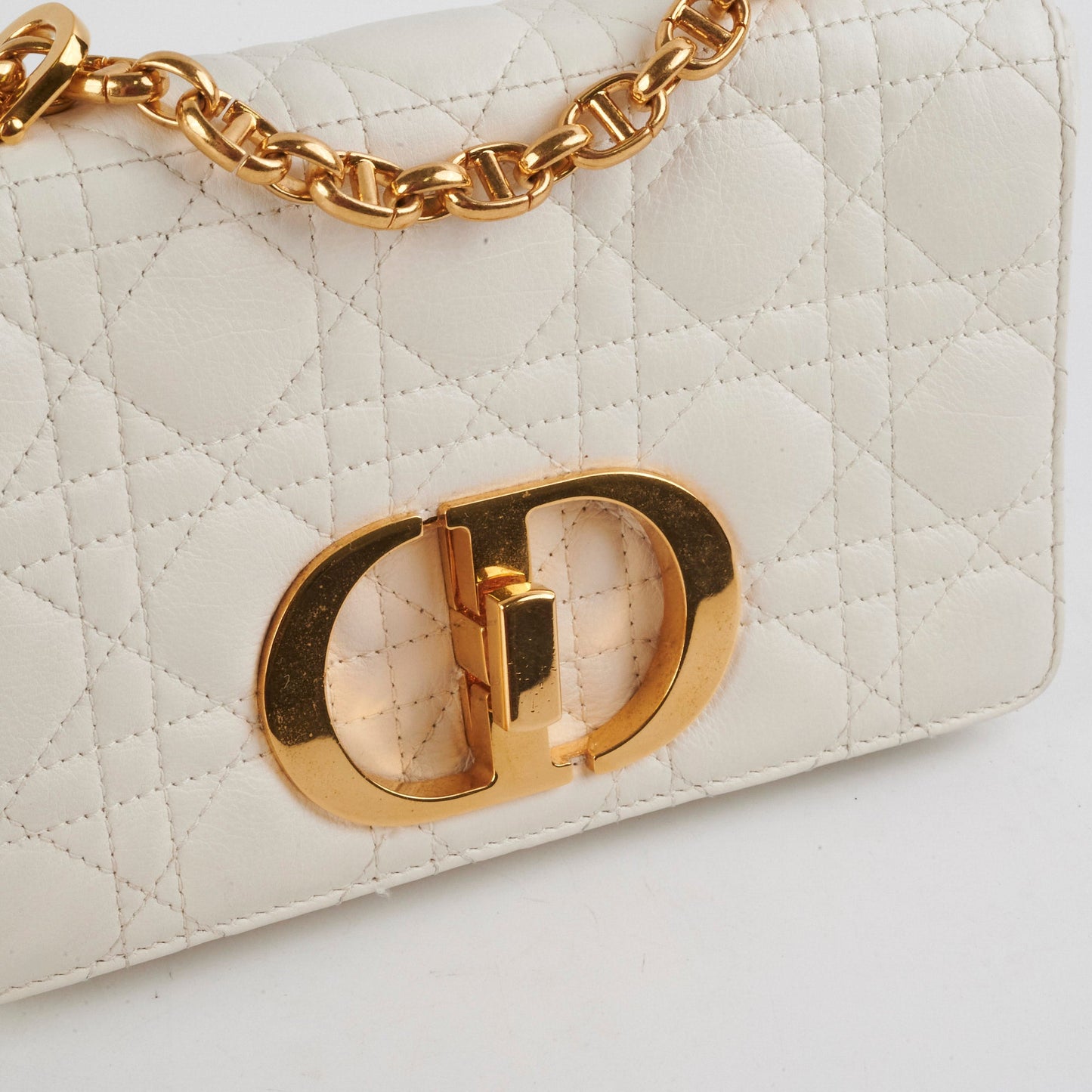 Christian Dior Small Caro Ivory Shoulder Bag
