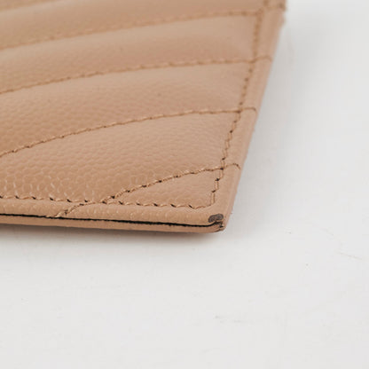 Saint Laurent Beige Zip Card Holder
