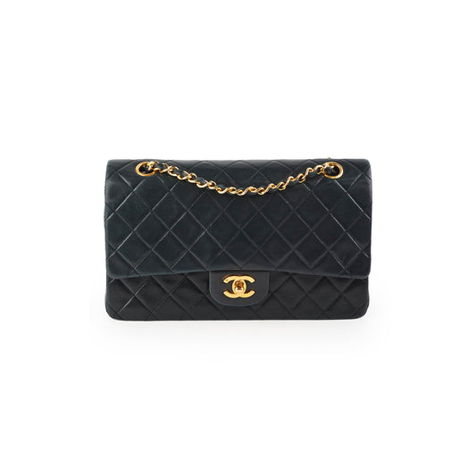 Chanel Vintage Quilted Lambskin Medium/Large Black 24K