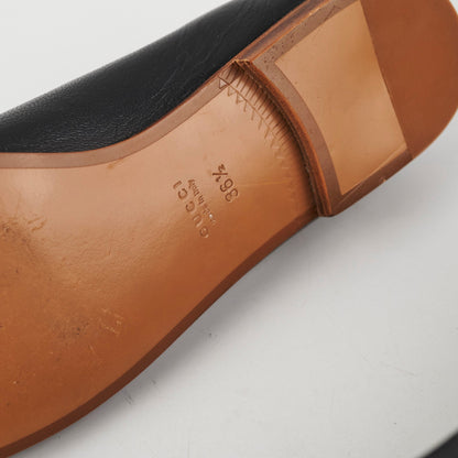 Gucci Ballet Flat With Interlocking G Black Size 36.5