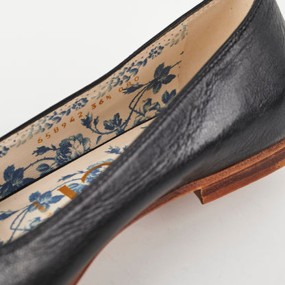 Gucci Ballet Flat With Interlocking G Black Size 36.5