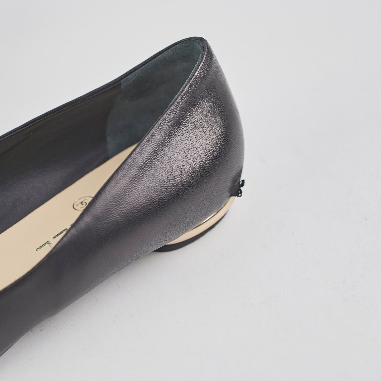Chanel Camellia Ballet Flats Black Size 37.5