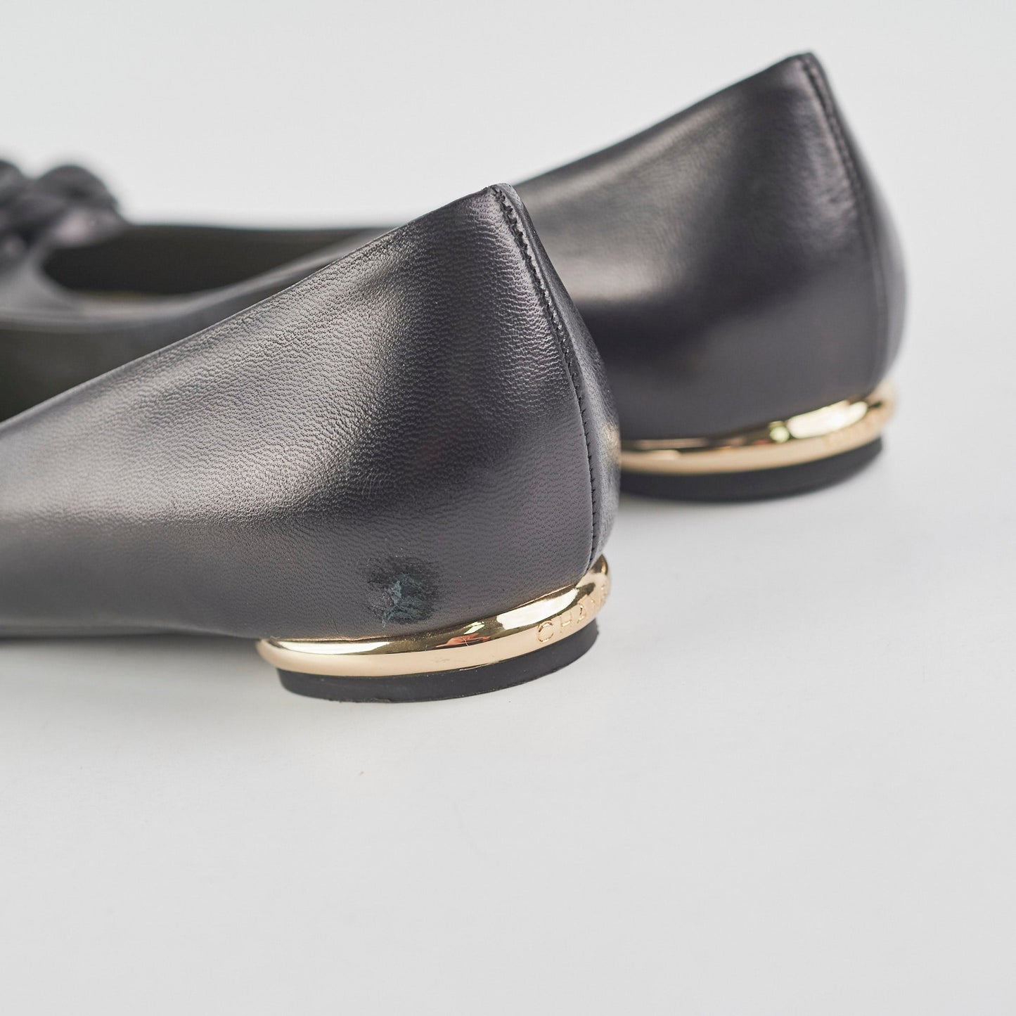 Chanel Camellia Ballet Flats Black Size 37.5