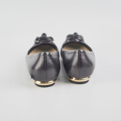 Chanel Camellia Ballet Flats Black Size 37.5