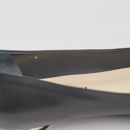 Chanel Camellia Ballet Flats Black Size 37.5