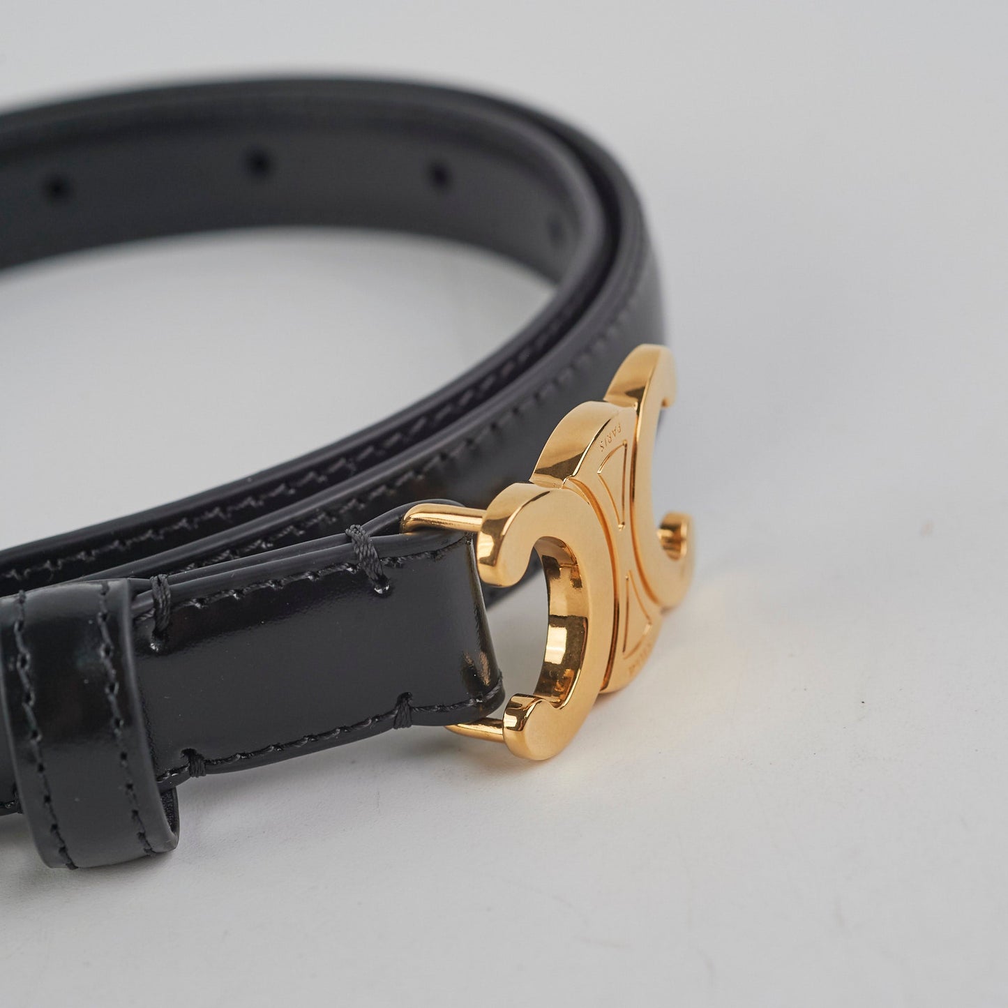 CELINE Triomphe Belt 70 Black