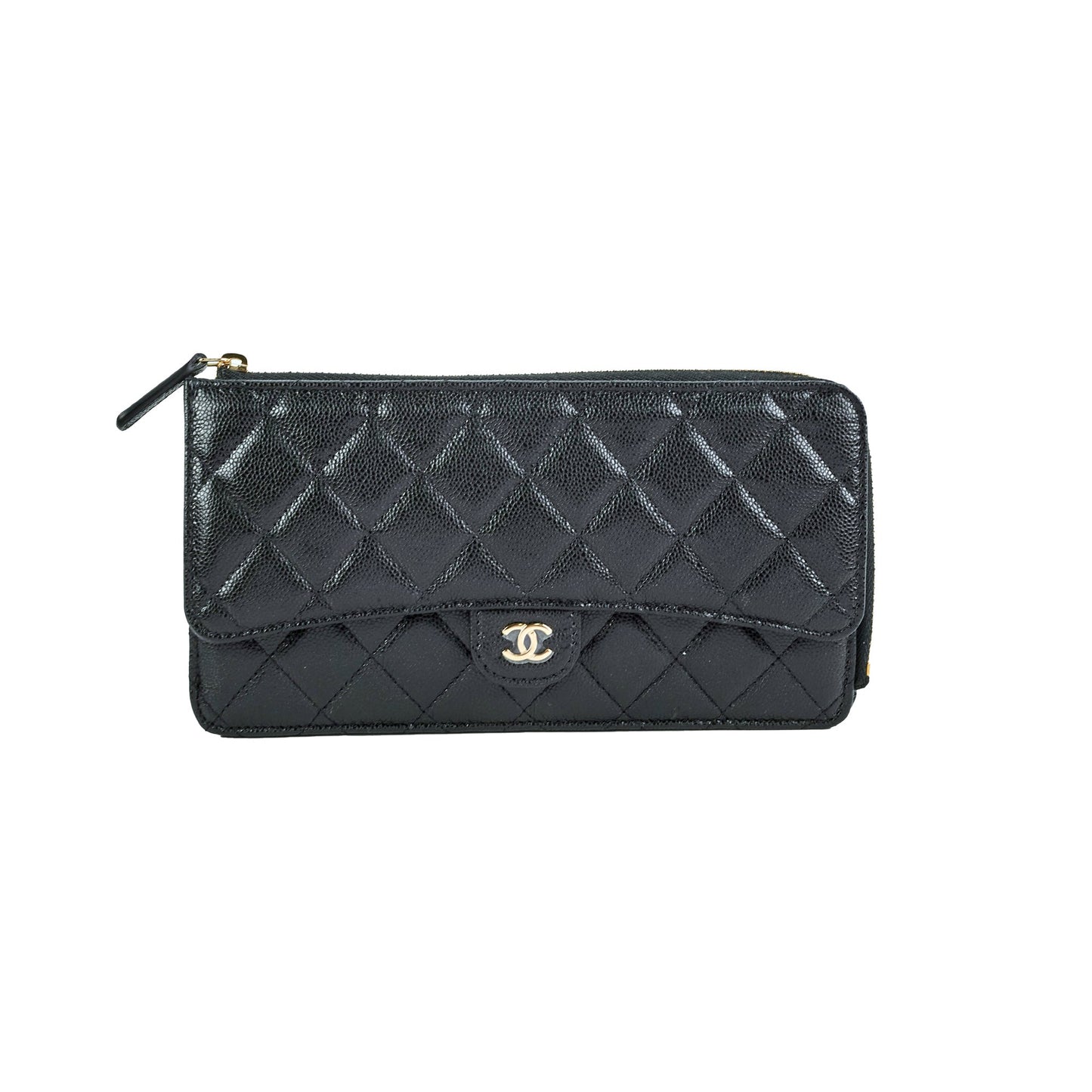 Chanel Long Cardholder Wallet Caviar Black