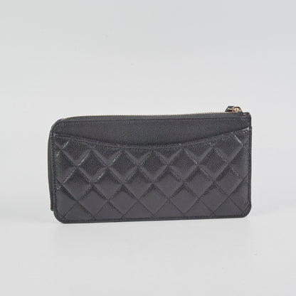 Chanel Long Cardholder Wallet Caviar Black