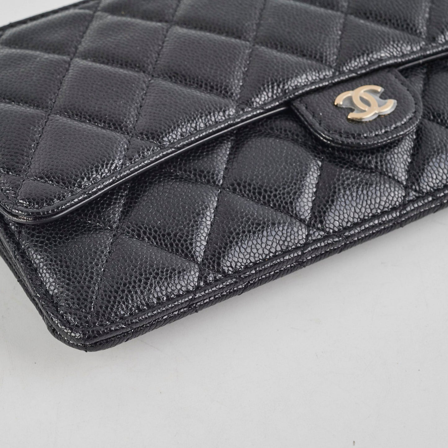 Chanel Long Cardholder Wallet Caviar Black
