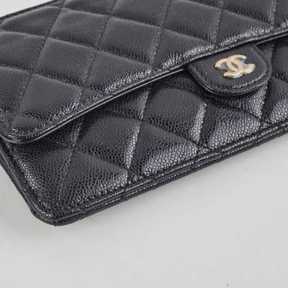 Chanel Long Cardholder Wallet Caviar Black